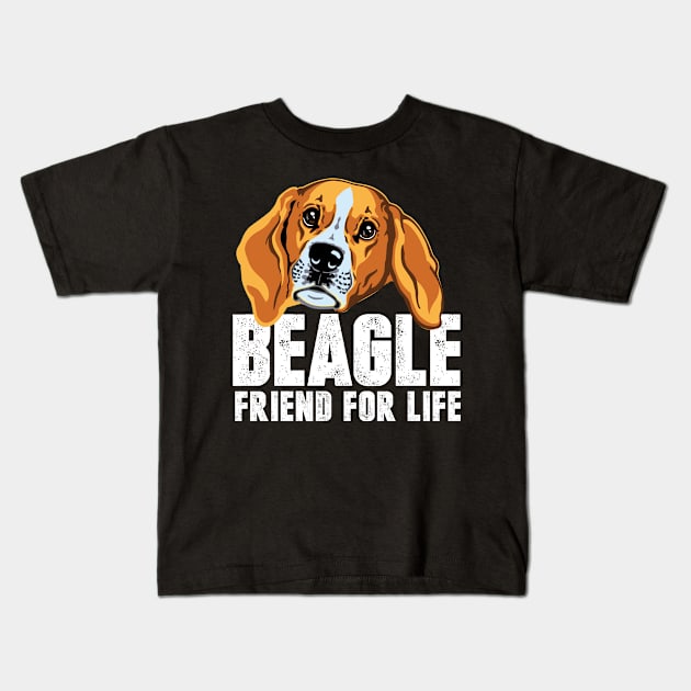 Beagle Friend for life Kids T-Shirt by doglover21